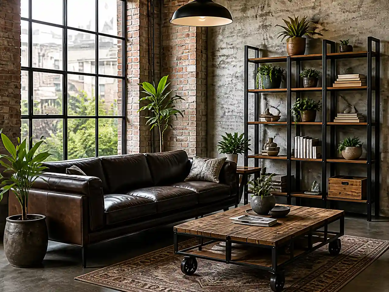 Salon style loft industriel