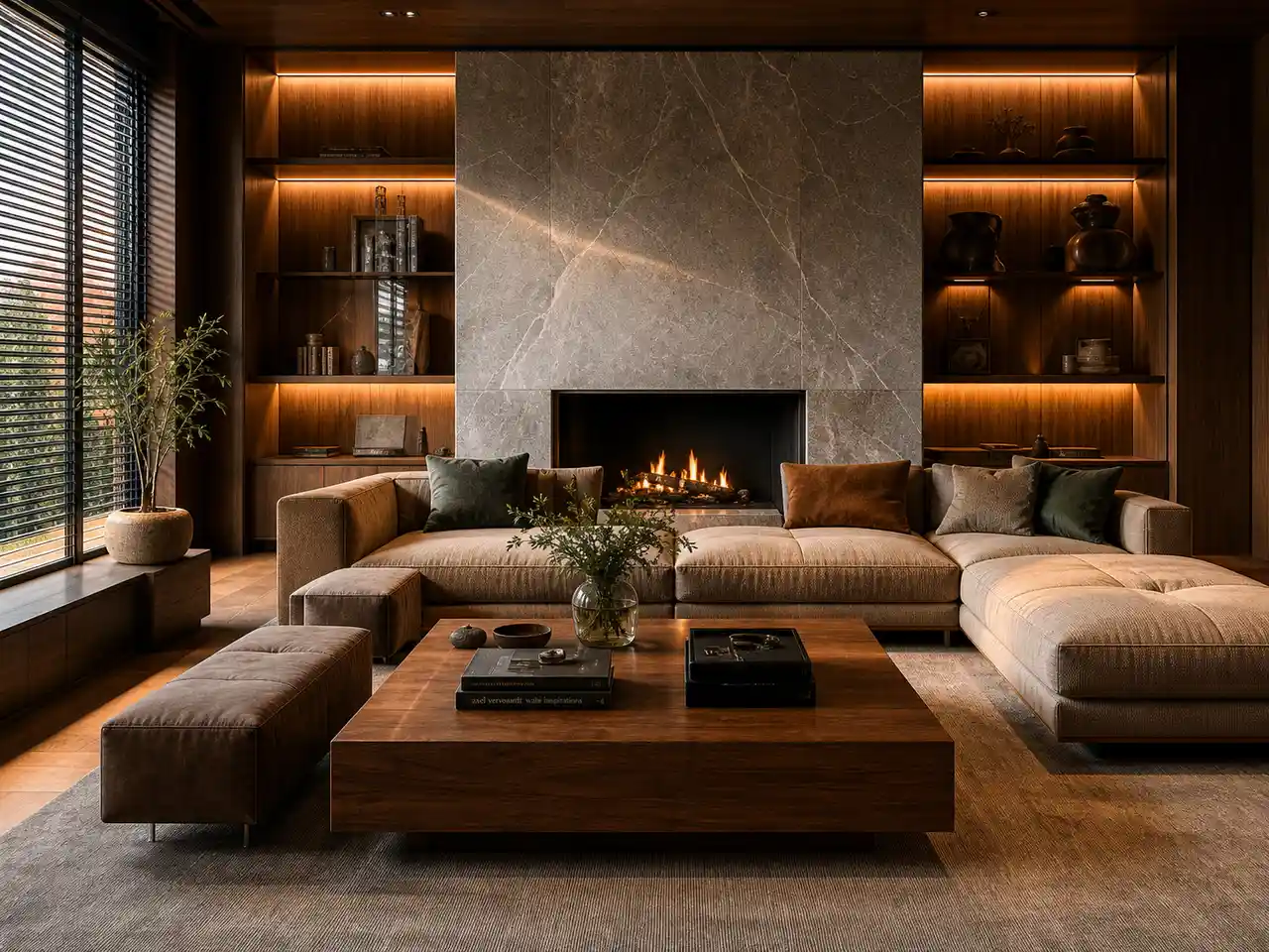 Salon luxueux en bois