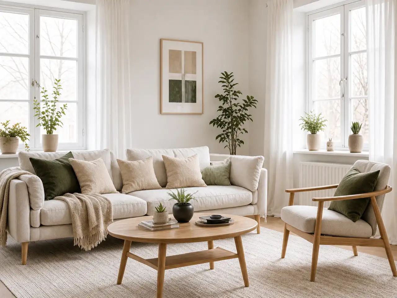 Salon de style scandinave